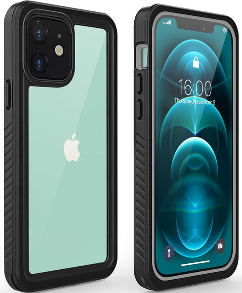 Diverbox for iPhone 12 Waterproof Case,Waterproof Shockproof Dustproof IP68 Full-Body Hard Case Built-in Screen Protector Underwater Outdoor Water...