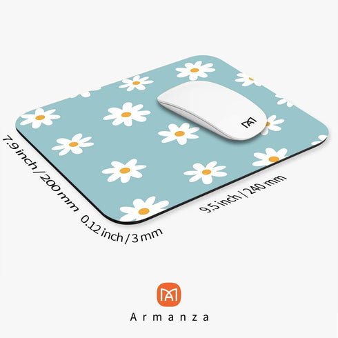 Square Mouse Pad Little Daisy,Personalized Premium-Textured Custom Mouse Mat Design,Washable Mousepad Lycra Cloth,Non-Slip Rubber Base Computer Mo...