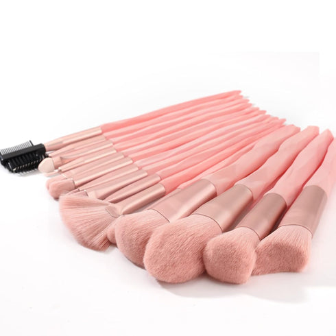 XMOSNZ 15PCS Makeup Brushes Irregular Handle Makeup Brush Set Eyeshadow Brush Face Lip Eye Make Up Brush Sets with Gift Box (Pink)...
