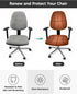 Computer Office Chair Cover,Basketball Texture Brown Washable Removable Rotating Boss Chair Slipcovers Soft Desk Chair Cover 1pcs...