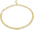 14K Gold Plated Paperclip Alloy Link Chain Choker Necklace Bracelet Earrings Set Punk Oval Dainty Chunky Chain Flat Link Costume Jewelry Set for W...
