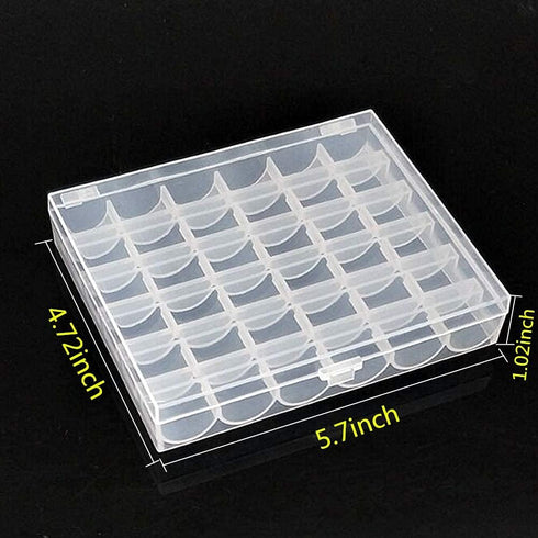 Fbshicung Bobbin Box,Transparent 36 Empty Bobbins Spools Box,Machine Bobbin Organizer Plastic Case,Sewing Craft Plastic Case Storage Box for Sewin...