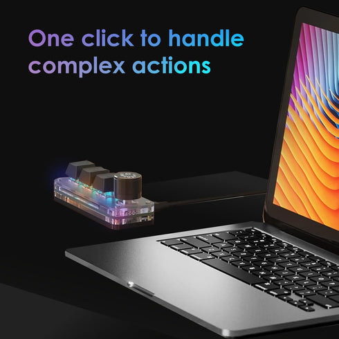 Macro Pad Macro Keyboard Programmable Keypad Customized 3-Key Mini Mechanical Gaming Keyboard, One Handed Keyboard RGB LED Backlit OSU Multifuncti...