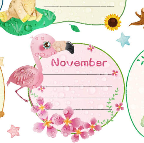 Fancy Land Happy Birthday Poster Chart Safari Animal for Classroom Bulletin Board Decorations 17” x 22”...