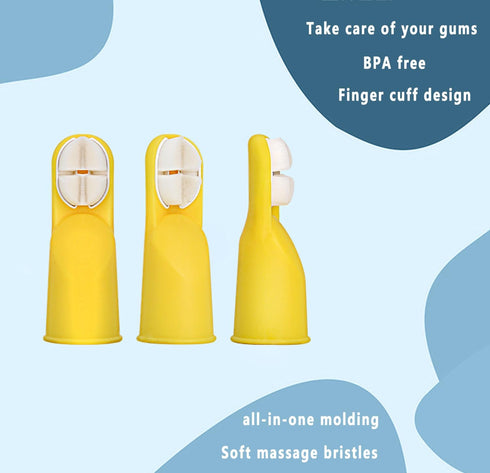 Finger Toothbrush for Toddlers 1-3,Finger toddler toothbrush age 2-4,Newborns Silicone Toothbrush,Soft Infant Oral Cleaner with Travel Storage Cas...