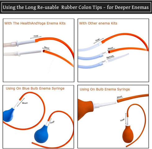 HealthAndYoga™ Enema Rubber Colon Tube – Open End (20” x 34 FR) - Replaceable Compatible Enema Kit Supplies- Comfortable, Deeper & Higher Gut Clea...