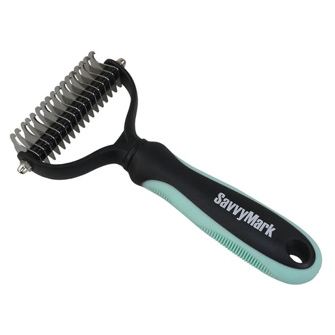 Dog Brush - Pet Dematting and Undercoat deshedding rake - Stainless Steel Grooming Comb For Dogs Cats furry pets large or medium remove knots tang...