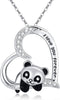 JUSTKIDSTOY Panda Necklace Gifts for Mother's Day 925 Sterling Silver Cute Animal Heart Pendant - I Love You Forever Jewelry for Women Daughter Pa...