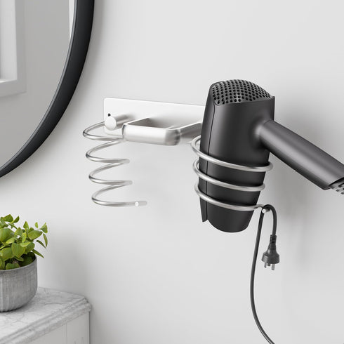 hicorfe Hair Dryer Holder 3 in 1 Hair Tool Organizer,Blow Dryer Holder Wall Mounted,Bathroom Bedroom Hair Care Styling for Flat Iron,Curling Iron,...