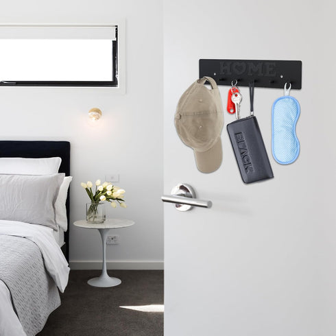 Key Holder Wall Mount, Metal Key Hooks for wall, Key Hanger with 6 Hooks Keys Rack Organizer Self Adhesive Home Decor for Entryway Front Door Hall...