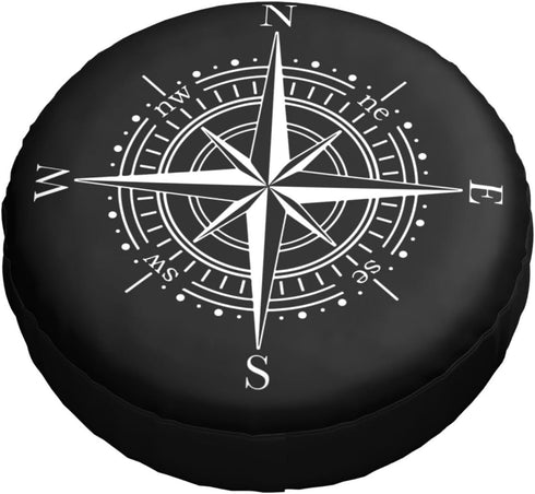 14 Inch Spare Tire Cover Weatherproof Sun Protection Wheel Tire Cover Universal Fit Trailers RV SUV Truck Camper Travel Compass...