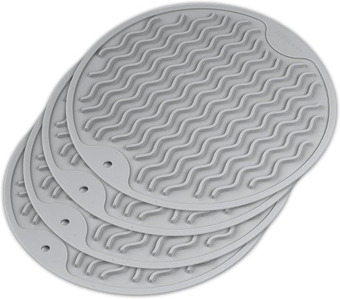 Trivets for Hot Pots and Pans,Silicone Trivet Mats 7.8 inch 4 Pack for Quartz Countertops Wood Marble Table Microwave Pad Heat Resistance Gray...