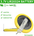 EEMB 5PCS LIR2032H Rechargeable Battery 70mah 3.7V Lithium-ion Coin Button Cell Batteries with Solder Tabs...