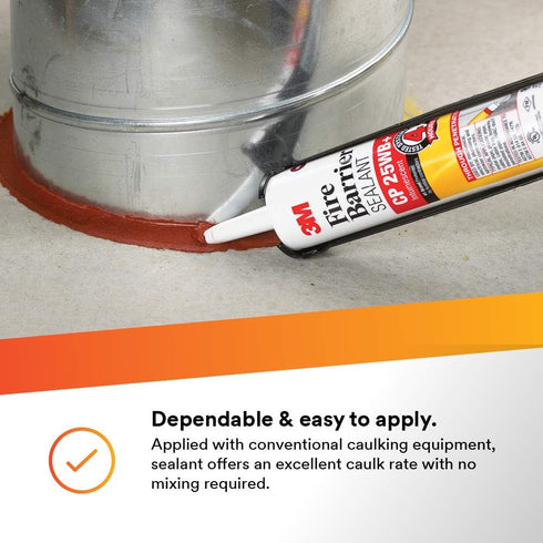 3M Fire Barrier Sealant CP 25WB+ - for Commercial, Industrial and Residential Applications - Cartridge, 10.1 fluid ounces - Red...