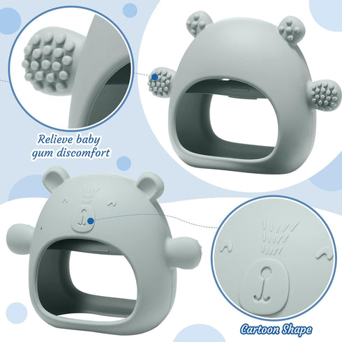Chumia 3 Pack Baby Teether Teething Toys for Babies 0-6 Months Baby Teething Toy Silicone Anti Dropping Infant Hand Teether Pacifiers Wrist Hand C...