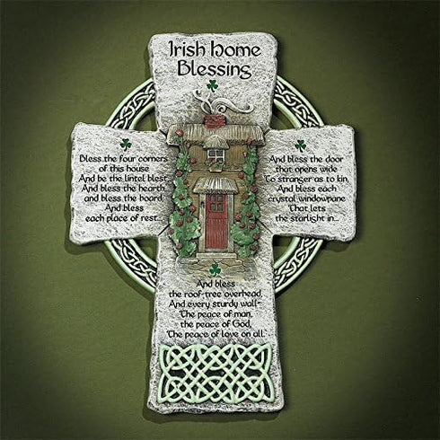 Cathedral Art Irish Home Blessing Resin Wall Cross, Housewarming or Wedding Gift with Blessing by Abbey & CA Gift, Gray, 6 x 8"...