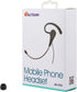 Wired Mono Single Headset One Hook Design Earphone Earbud with Bendable Boom Arm Mic, Adjustable Ear Angle and Earhook Length, 15mm Driver, 3.5mm ...