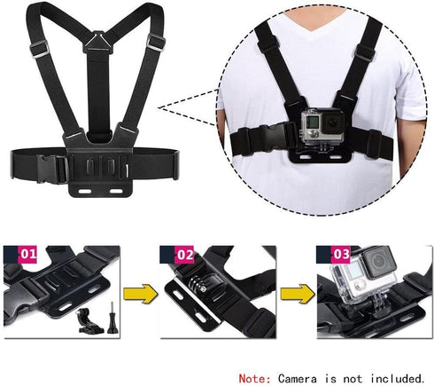 VVHOOY Action Camera Accessories Head Strap Mount Chest Harness Compatible with AKASO EK7000 Brave 4 Brave 7 LE V50X Native/GoPro HERO 13 12 11 10...