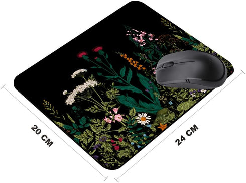 Flowers Mouse Pad, Wild plants Customized Premium-Textured Mouse Mat,Washable Mousepads,9.7×8×0.12 inches Non-Slip Rubber Base Small Mousepad...