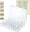 ericotry Embroidery Floss Organizer Box 24 Adjustable Grids with 50pcs Plastic Floss Bobbins and 552 Pcs Floss Number Stickers for Cross Stitch an...