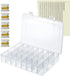 ericotry Embroidery Floss Organizer Box 24 Adjustable Grids with 50pcs Plastic Floss Bobbins and 552 Pcs Floss Number Stickers for Cross Stitch an...