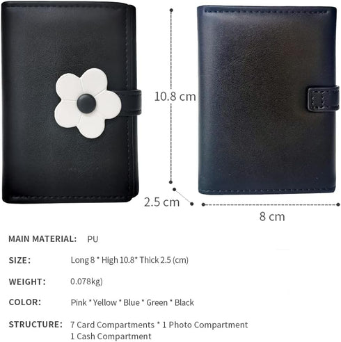 MEISEE Girls Women Wallet Tri-folded flowers Wallet Cash Pocket Card Holder Coin Purse with ID Window elegant youthful and cute...