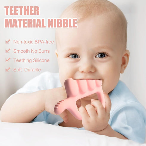 Silicone Teething Toys for Babies 0-6 Months, Teethers for Babies 6-12 Months, Thumb Baby Teether Toy, Sensory Toys for Babies, Baby Chew Toys...