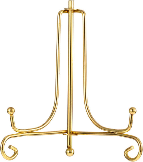 Tatuo 4 Packs Plate Holder for Display, 4 Inch Gold Plate Stand, Iron Easel Photo Holder Stand for Home Decoration...