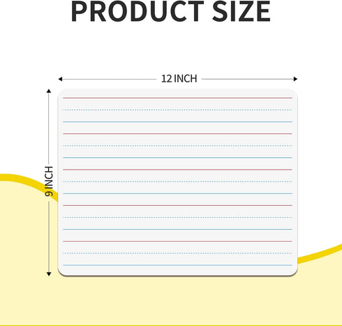 2 Pack Small White Board Set - Double Sided Dry Erase Ruled Lap Boards 9x12 Lined Whiteboard for Kids Student Learning for Student and Classroom U...