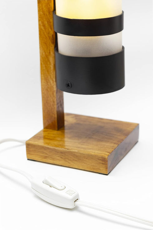 Desk Lamp for Bedside Table with 1 Watt Yellow LED Bulb, Decorative Handmade Nigthstand Lamp for Bedroom, Living Room, Kids Room or College Dorm. ...