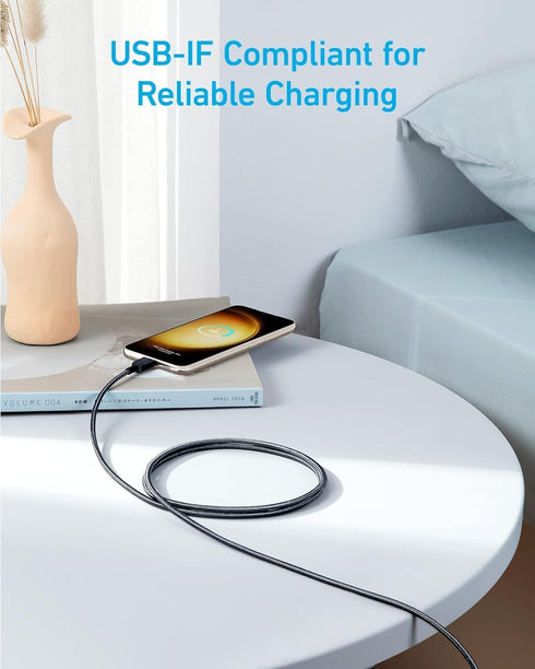 Anker USB C Cable, USB C to USB C Cable (6ft,2Pack), Type C Charger Cable Fast Charge for iPhone 15/15Pro/15Plus/15ProMax, Samsung Galaxy S23, iPa...