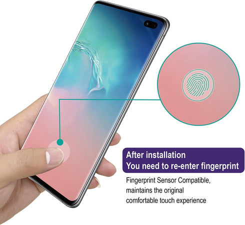 AACL Glass Screen Protector for Samsung Galaxy S10 Plus,6.4-Inch,2 Pack,Curved Tempered Glass,Compatible with Ultrasonic Fingerprint Scanner,Black...