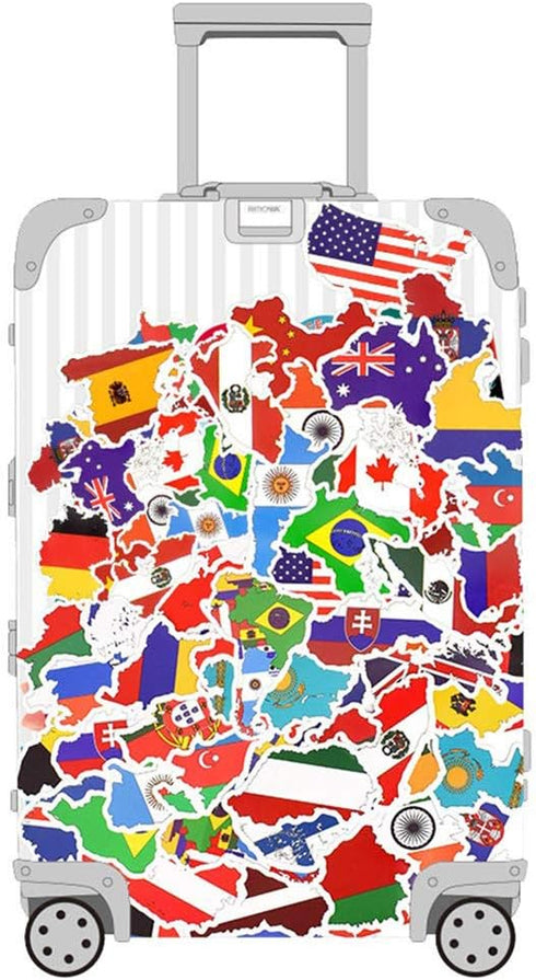 Vinyl National Flag Map Stickers Pack 50 Pcs Country Flag Decals for Laptop Car Suitcase Water Bottle Helmet Truck...