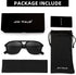 JIM HALO Polarized Aviator Sunglasses Men Women Vintage Square Driving Glasses (Matte Black Frame/Polarized Grey Lens)...