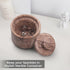 3" x 3" marble salt celler with lid 3.5oz, herb pot & candy bowl for modern kitchen countertop, trinket jewelry dish decorative container (Marinar...