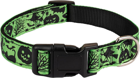 Halloween Dog Collar, Soft Comfy Halloween Themed Dog Collar with Spooky Ghost Skull Bat Cat Witch Tree Hat Pumpkin Pattern Halloween Dog Collar f...