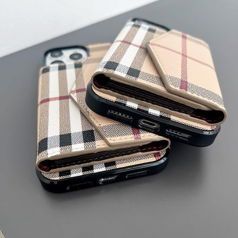Luxury Wallet Case Compatible with iPhone 14 Pro Max Case for Women Men,Classic Checkered Style PU Leather Protective with Cash Card Holder Cover ...
