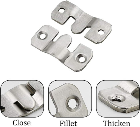 Luomorgo 10 Pack Z-Clips Flush Mount Bracket Heavy Duty Picture Hangers Interlocking Photo Frame Hook for Hanging Headboards Large Picture Display...