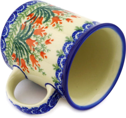 Polish Pottery Mug - Straight Sided - Crimson Bells...
