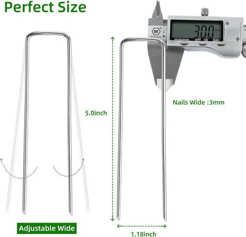 30 Pack Lawn Staples, Premium Garden Landscape Staples, Galvanized Heavy-Duty Gauge Stakes, U-Shaped Tent Stakes, Anti-Rust Fence Netting Pins Gro...