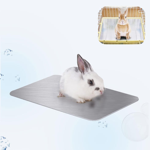 Rabbit Cooling Pad, 11.8x7.9 in Hamster Cooling Mat Pet Cool Plate for Rabbit Bunny Hamster Guinea Pig & Other Small Pets Stay Cool This Summer - ...