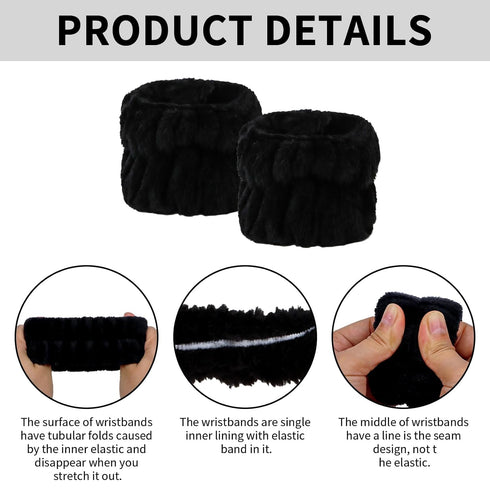 6Pcs Spa Headbands and Wrist Washbands Set, Headbands for Washing Face Towel Wristbands Make Up Headbands, Microfiber Hair Band Skincare Headbands...