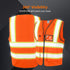 High Visibility Safety Vest with Pockets, Mic Tab, Reflective Strips and Zipper, ANSI/ISEA Standards,Oange,M...