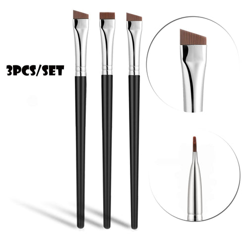 JASSINS Fine Eyeliner Brushes,3 PACK Ultra thin Angled Eyeliner Brushes And Eyebrow Brush Set,Women's Quality Gel Eye Liner Makeup Brush,For Newbi...