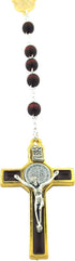 Vaticano Arts Brown St. Benedict Oval Wood Rosary, Rosaries...