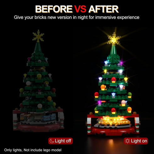 cooldac Light Kit for Lego 40338 Creator Christmas Tree, Lighting Kit Compatible with Lego 40338 Without Building Block Model-Remote Control Versi...