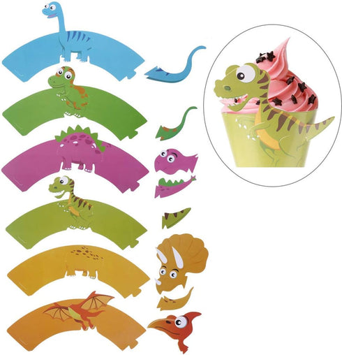 DIYASY 48 Pcs Dinosaur Cupcake Wrappers,Cute Dino Cupcake Decorations for Kids Dinosaur Party, Birthday & Baby Shower Decor....