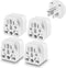 4 Pack UK to US Plug Adapter,Travel Plug Adapter, Type B Universal to American Outlet Plug Adapter,3 Prong to 2 Prong Adapter Australia Europe to ...
