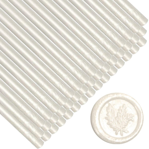 Pearl White Wax Seal Sticks, ONWINPOR 40pcs Glue Gun Pearl White Wax Sealing Sticks for Wax Seal Stamp, Wedding Invitations, Envelope Letter Seali...