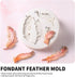 3D Feather Shape Silicone Cake Mold Chocolate Soap DIY Mold Baking-Small 3.4"...